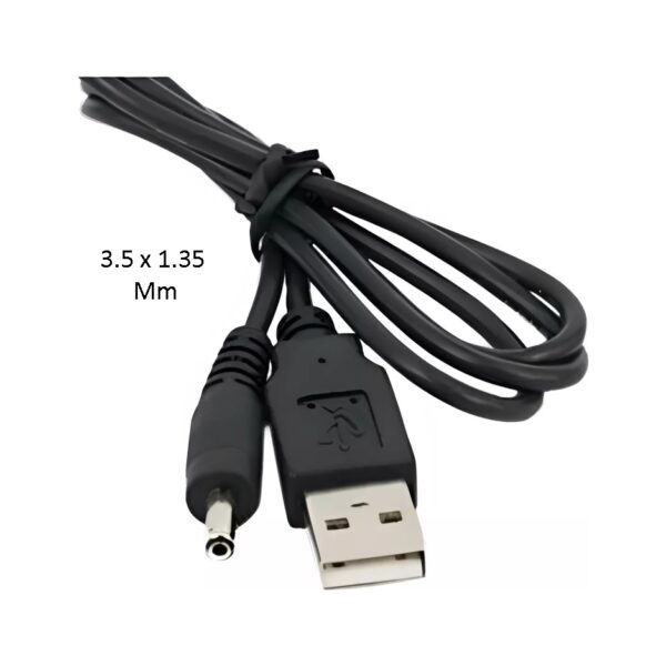 Cable Cargador Usb a  Ficha Plug 3.5 Mm x 1.35 Mm Apto Alimentacion 5V