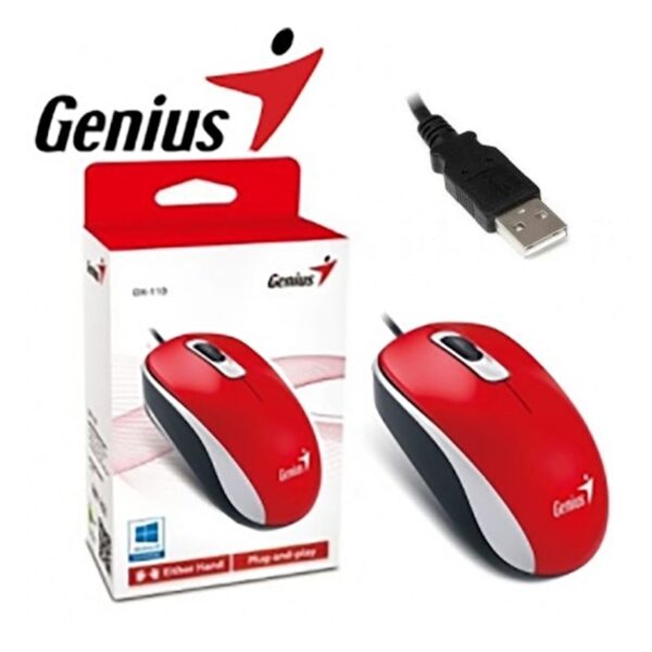 Mouse Usb Genius Dx-120 Color Rojo