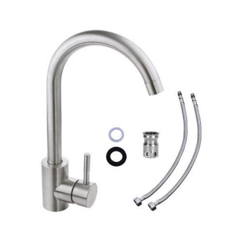 Griferia De Cocina Canilla Monocomando Pulido Pico Cisne Femmto