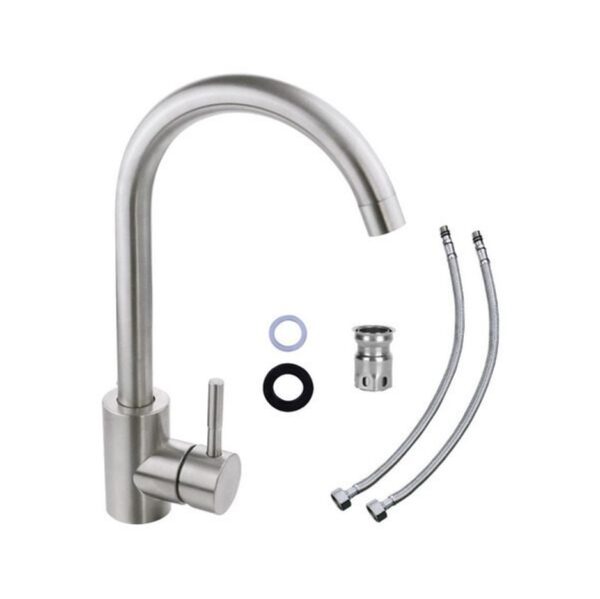 Griferia De Cocina Canilla Monocomando Pulido Pico Cisne Femmto