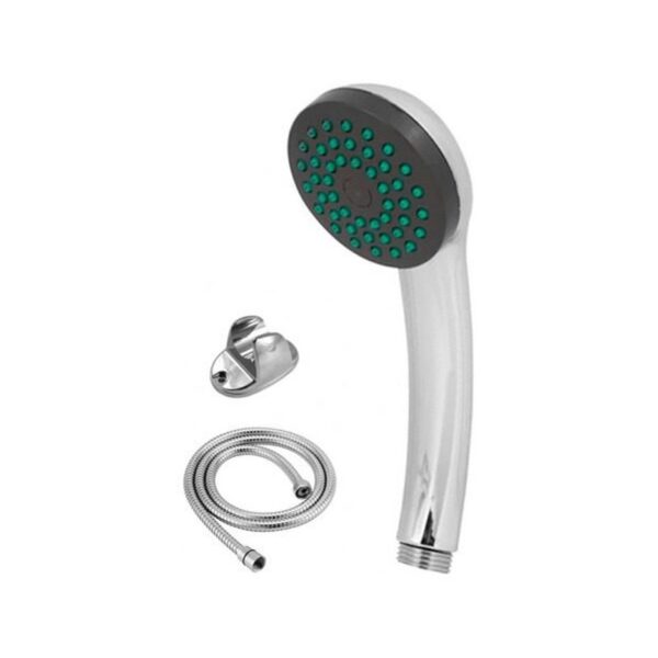 r200277 Duchador De Mano Cromado + Soporte + Flexible 1,40 Metros Acabado Plateado