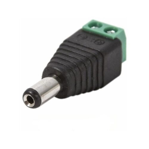 Bornera Conector Balun Ficha Plug Macho 5.5 X 2.1Mm Led Camaras Cctv