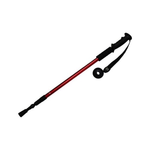 Baston Trekking Caminar Senderismo 3 Tramos De Aluminio Antischock Rojo