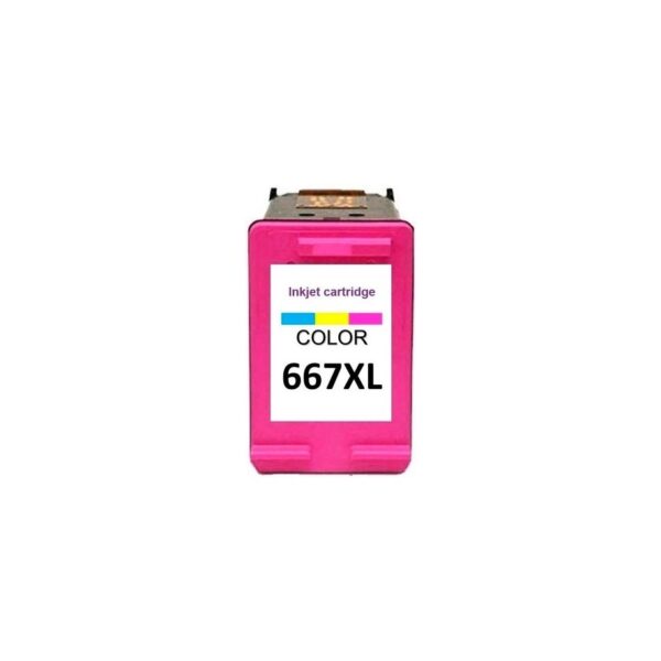 Cartucho Alternativo Gtc Para Hp 667 Xl Color 21Ml Deskjet Plus Ink Advantage