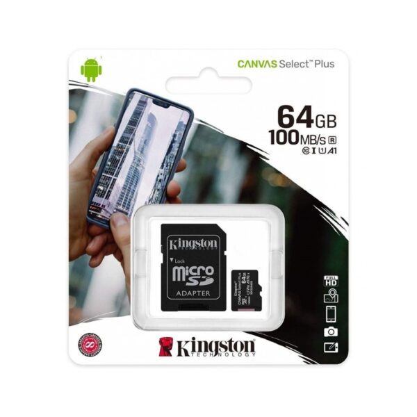 Memoria Microsd 64Gb Clase 10 Canvas Select 100Mb/S Kingston Micro Sd