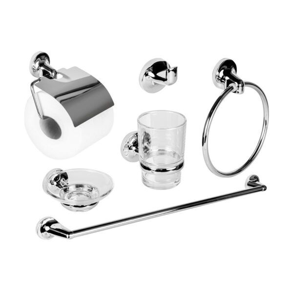 r200304.jpg Set Kit De Baño 6 Piezas Accesorios Milano Cromado Completo