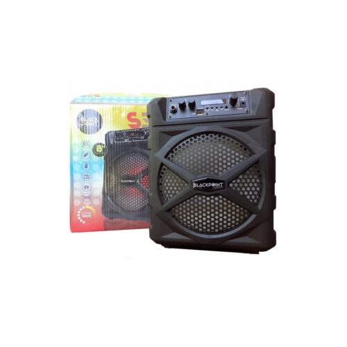 Parlante Bluetooth S36 Black Point Luz Led Subwoofer 8'' 1800Mah Usb Micro Sd Aux 10W Radio Fm