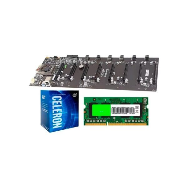 Mother + Procesador + Memoria 4Gb Ddr3 Intel 2980U Combo Mineria 8 Gpus 50Cm * 28Cm