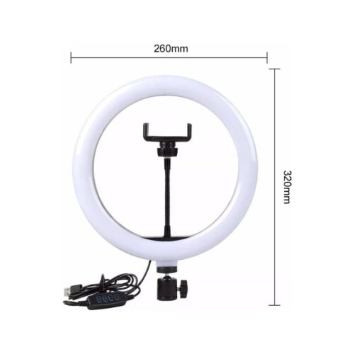 Aro De Luz Led 26 Cm 10 Pulgadas De Diametro Usb Con Controlador De Luz Sin Tripode