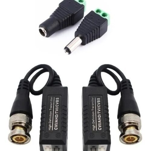 Pack Balun Conector Netquality + Plug Dc Macho Hembra Utp Cctv Camara