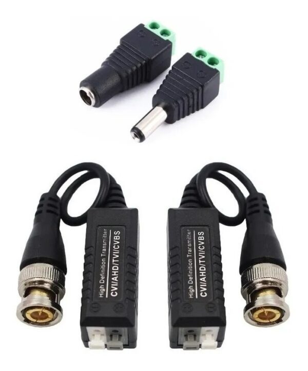 Pack Balun Conector Netquality + Plug Dc Macho Hembra Utp Cctv Camara