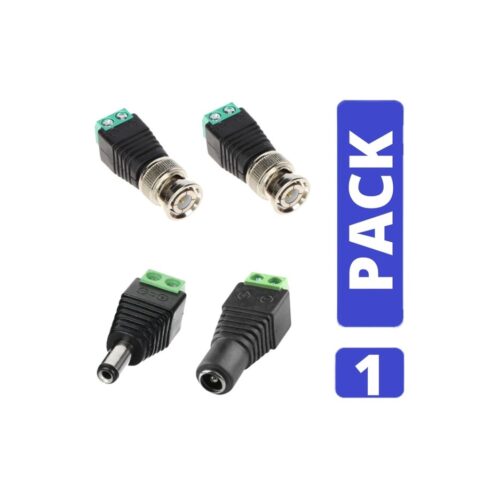 Pack De 2 Fichas Bnc Video Y Conectores Plug Camaras