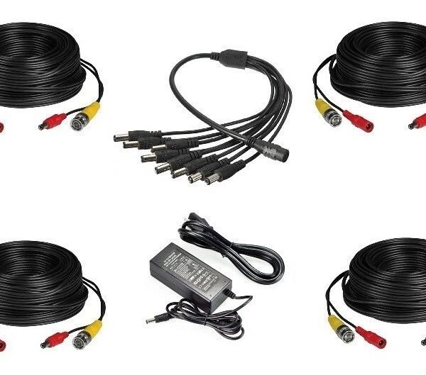 Pack Instalacion 4 Cables 18M Pulpo Divisor 1A5 Fuente 12V3A