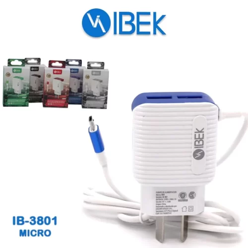 Cargador Celular Ibek 3,8 Con Cable MicroUsb Micro Usb Ib-3801