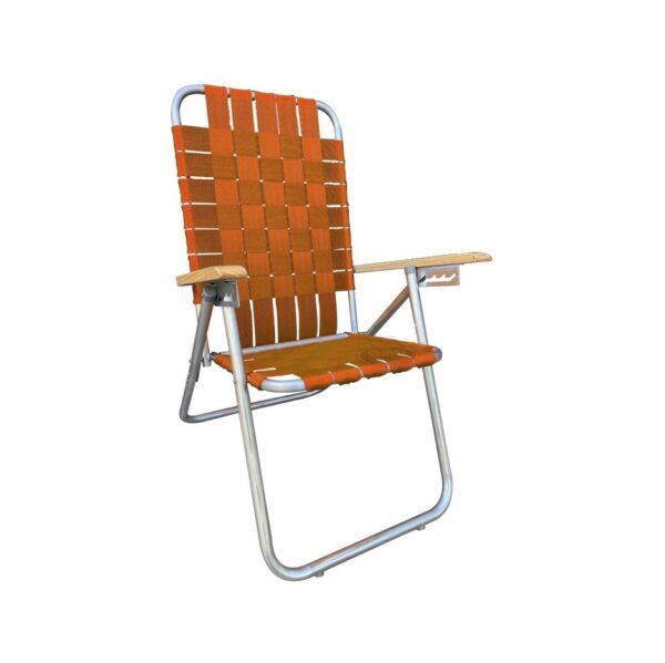 Reposera Aluminio Reforzada Alta Naranja