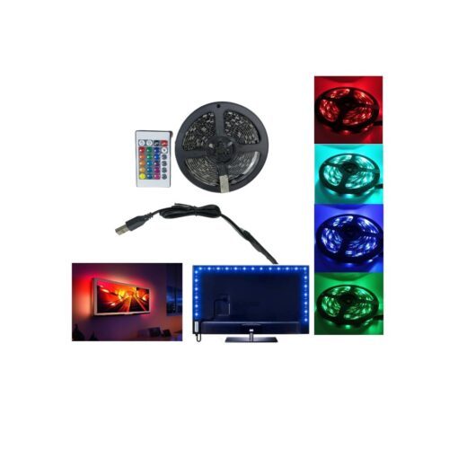 Luz Tira Led Rgb Para Atras Tv Pro Control Con Usb 60 Led 3M