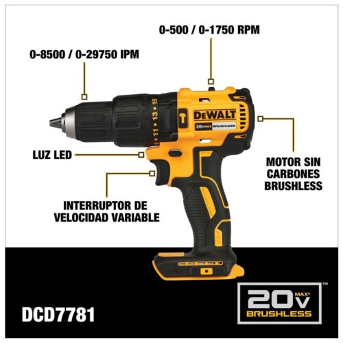 Taladro Agujereadora Dewalt A Bateria Atornillador Dcd7781