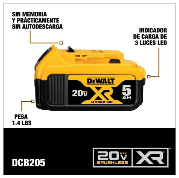 Bateria Dewalt Dcb205 5Ah Xr Lithium Ion Xr 20V Max