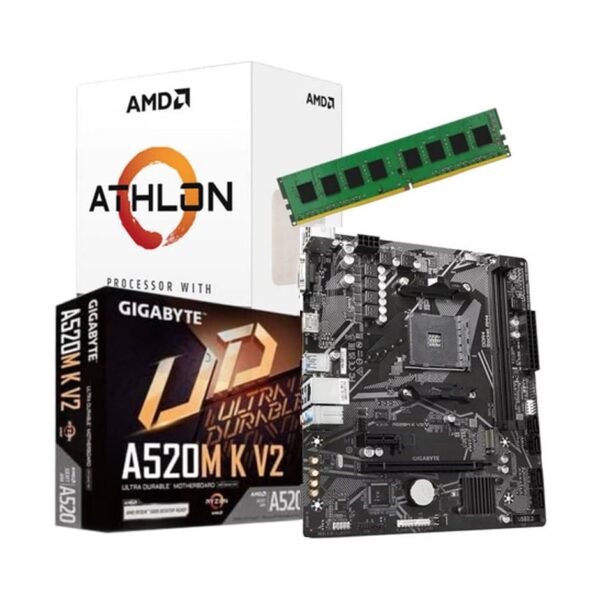 Combo Actualizacion Pc Amd Athlon 3000G + Mother Gigabyte A520 M K V2 + 8Gb Ddr4