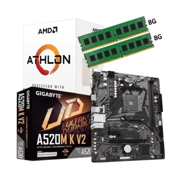 Combo Actualizacion Pc Amd Athlon 3000G + Mother Gigabyte A520 M K V2 + 16Gb Ddr4