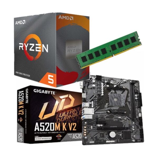 Combo Actualizacion Pc Amd Ryzen 5 4600G + Mother Gigabyte A520 M K V2 + 8Gb Ddr4