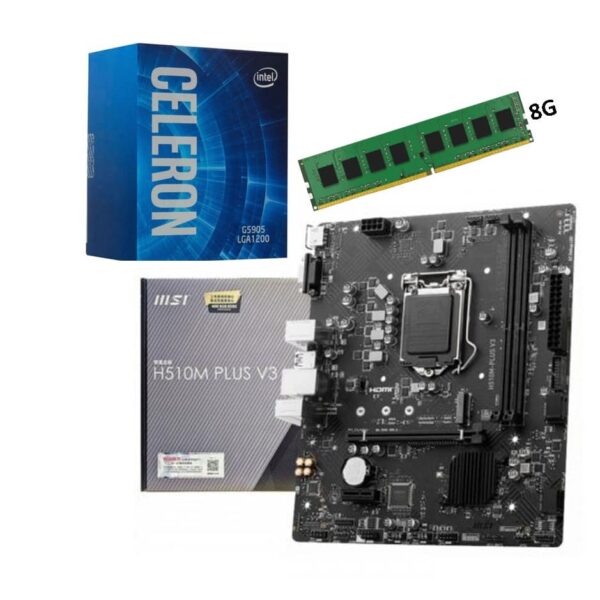 Combo Actualizacion Pc Intel Celeron Dual Core G5905 + Mother Msi H510M Plus V3 + 8Gb Ddr4