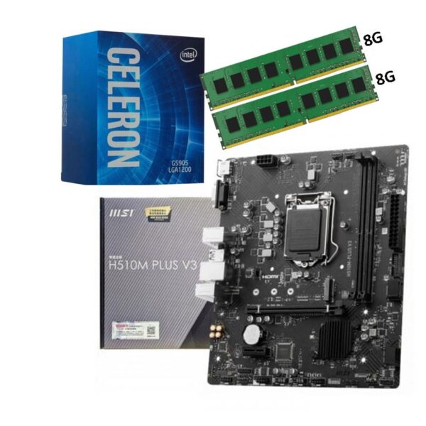 Combo Actualizacion Pc Intel Celeron Dual Core G5905 + Mother Msi H510M Plus V3 + 16Gb Ddr4