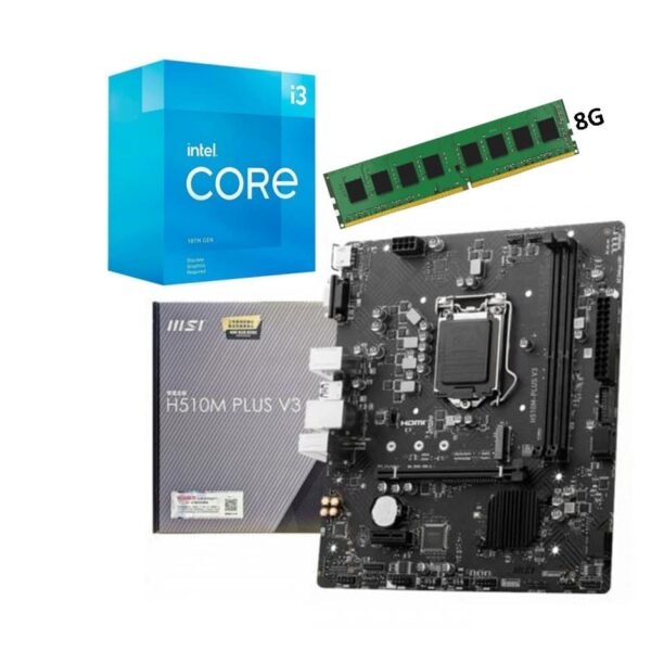 Combo Actualizacion Pc Intel Core I3 10105 + Mother Msi H510M Plus V3 + 8Gb Ddr4