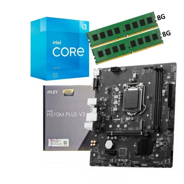 Combo Actualizacion Pc Intel Core I3 10105 + Mother Msi H510M Plus V3 + 16Gb Ddr4