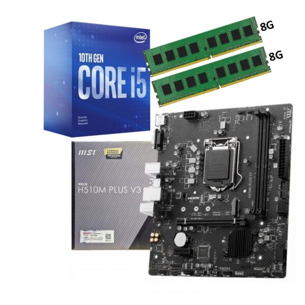 Combo Actualizacion Pc Intel Core I5 10400 + Mother Msi H510M Plus V3 + 16Gb Ddr4