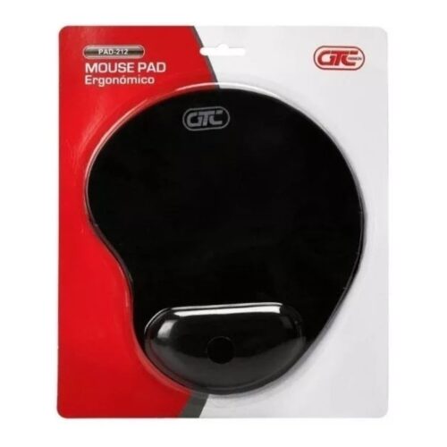 Mouse Pad Gel Apoya Muñeca Gtc Pad-212 De Neopreno 19 X 23 cm X 2 Mm Negro