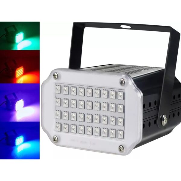 Flash 36 Led Mini Regulable Boliche Fiesta Audioritmico Dj Rgb