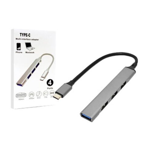 Hub Usb Tipo C A 4 Puertos - Usb Hembra 3.0 x 1 Usb Hembra 2.0 x 3