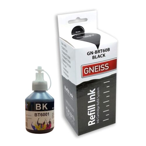 Tinta Alternativa Dye Gneiss Para Brother Gn-Brt60B Black 100Ml Premium Ink
