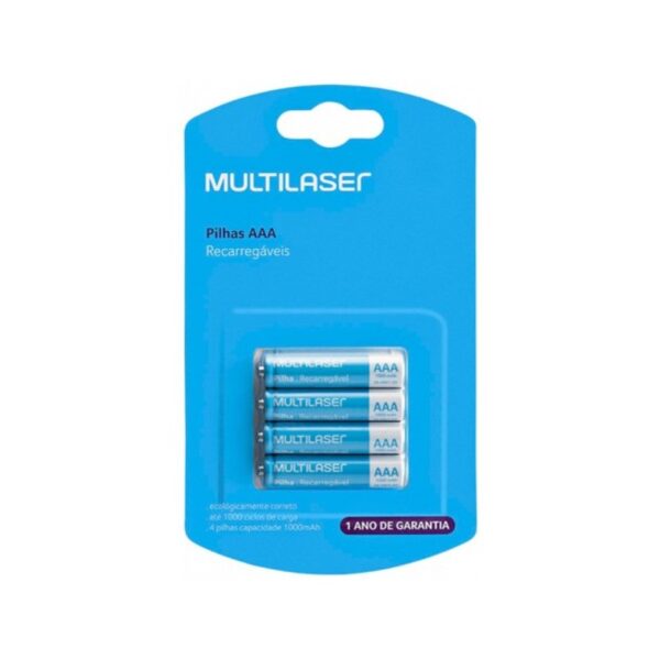 Pilas Recargables Multilaser Aaa 1000Mah Blister X4
