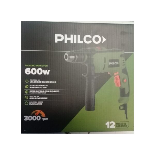 Taladro Agujereadora Percutor Philco Tp601P 600W 3000Rpm
