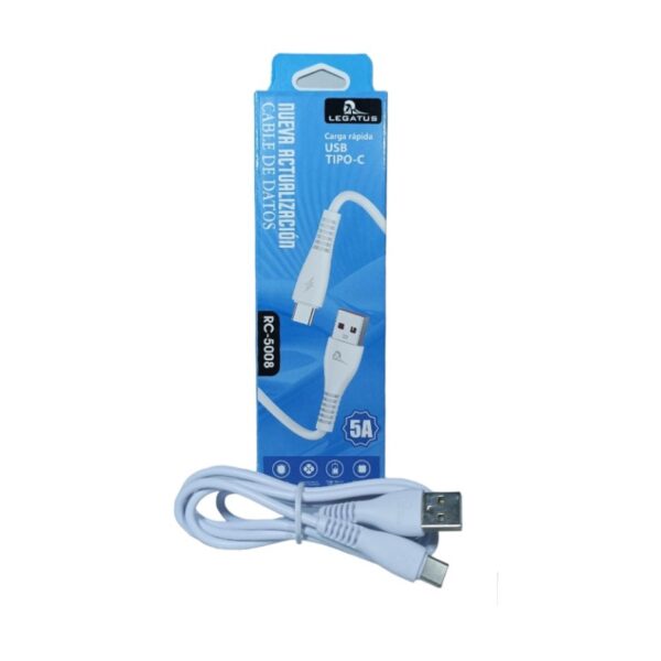 Cable Usb Tipo C Legatus 5A 7810 En Caja Carga Rapida