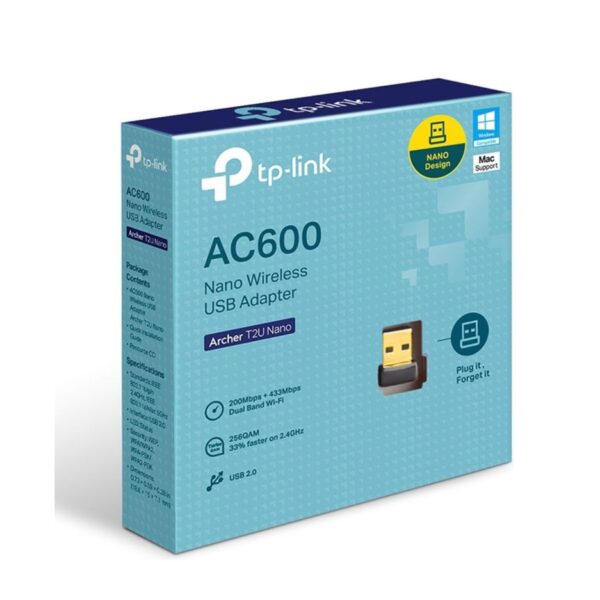 r200913.jpg Placa De Red Wifi Usb Tp-Link Archer T2U Nano Ac600 Dual Band Usb 2.0 2.4Ghz 200Mbps 5Ghz 433Mbps