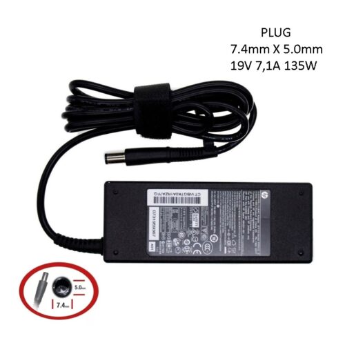 Cargador Notebook 19V 7.16A 7.4 X 5.0 Mm 135W Original Hp