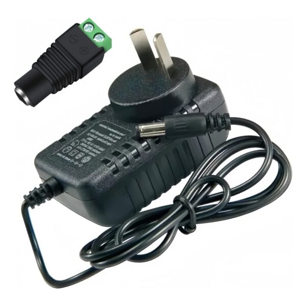 Fuente De Alimentacion 12V 2A Camaras Seguridad Luces Led Cctv + Bornera Hembra