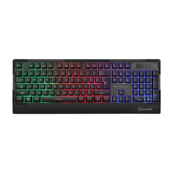Teclado De Membrana Marvo K606 Rainbow Rgb Para Videojuegos