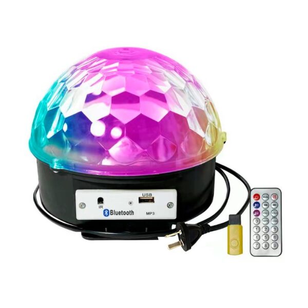 Parlante Musica Lampara Bola Luz Led Rgb Audioritmica Bluetooth Usb Boliche Fiesta Dj