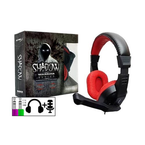 Auricular Vincha Netmak Nm-Shadow Con Microfono Gamer Cable Mallado En Tela 2 Plug 3.5Mm Verde Y Rosa
