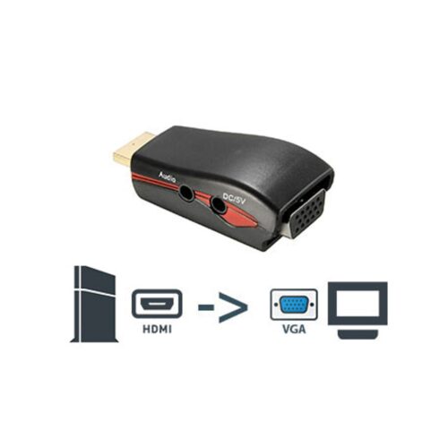 Adaptador Hdmi M A Vga H + Jack 3.5 - No Es Bidireccional Funciona En Consolas Ps3 Ps4 Xbox