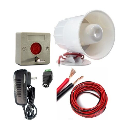 Alarma Sirena Pulsador Boton  Avisador + Fuente