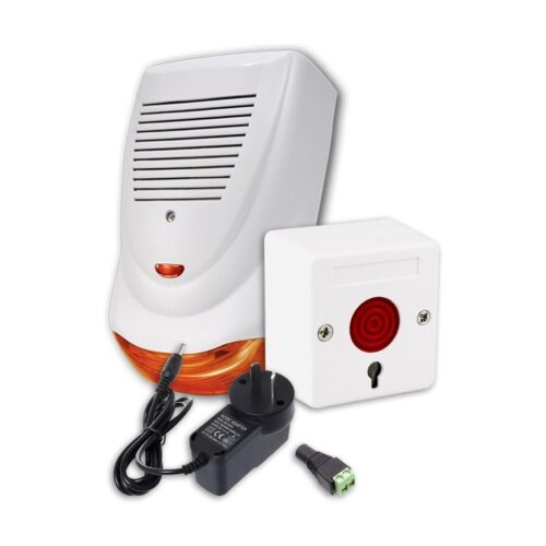 Alarma Con Sirena Boton De Pulsador Exterior