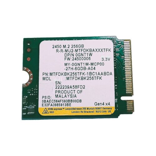 Disco Solido Ssd Micron 2450 256Gb M.2 2230 Pcie Nvme Oem Color Verde