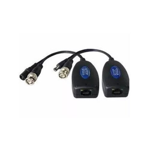 Balun Extensor Bnc + Corriente Por Utp Pasivo Hasta 300Mts 50Db Salida Rj45 Por Par