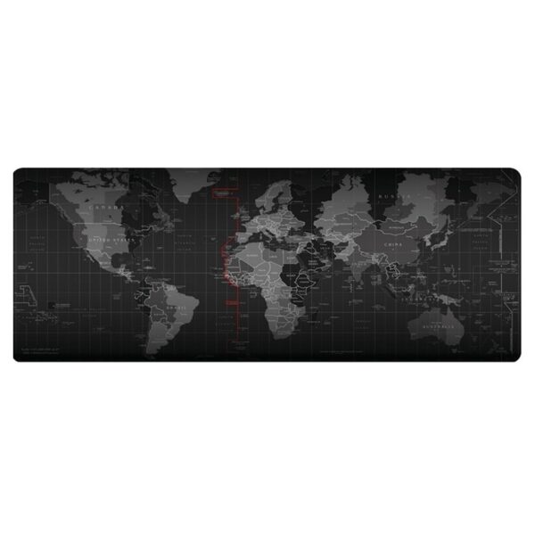 Mouse Pad Gamer Mapa Mundial 80 X 30 Cm Antideslizante Xl Escritorio Negro