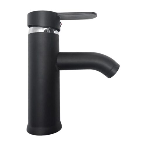 Canilla Griferia Monocomando Lavatorio Tubo Mediana Negra